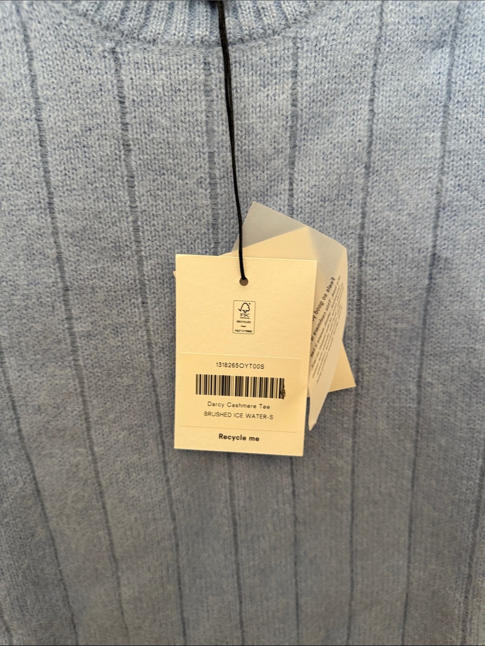 Reformation Darcy cashmere tee - light blue (brushed ice water) - Picture 6 of 9